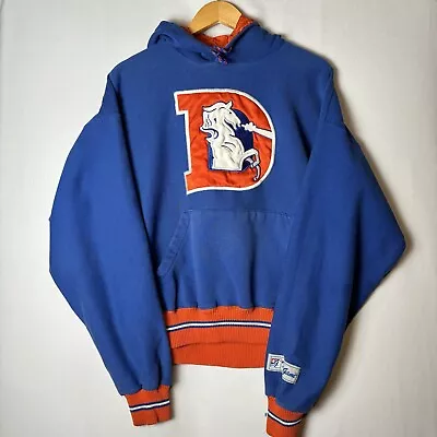 Vintage 80s Russell Athletic Denver Broncos Hoodie Long Sleeve Xl VTG  NFL B71 • $53.98