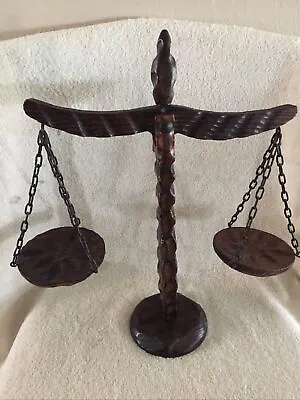 Vintage 1950’s Wooden Carved Weight Scales • $25
