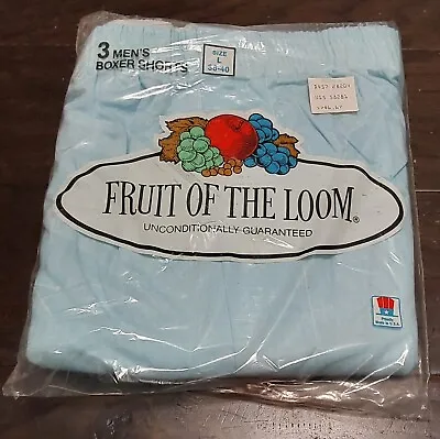 Vintage 1984 Fruit Of The Loom Boxer Shorts 3 Pack Size L 38-40 New Old Stock • $40