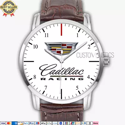 Cadillac Racing Logo Custom Quartz Watch Stainless Steel Men's Wristwatch CDL007 • $38.99