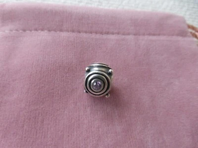 £8.99 • Buy Pandora Sterling Silver Studded & Pink Crystal Charm Bead Rare