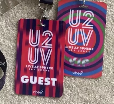 U2 Sphere Las Vegas UV ACHTUNG BABY LIVE VIP  2 Pass Lanyard Lot • $70