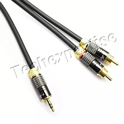 3.5mm Aux Jack To 2 RCA Stereo Audio Y-Splitter Cable Cord Premium Metal Housing • $26.97