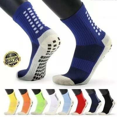 Men's Anti Slip Football Socks Athletic Long Socks Absorbent Sports Grip US Sell • $8.65