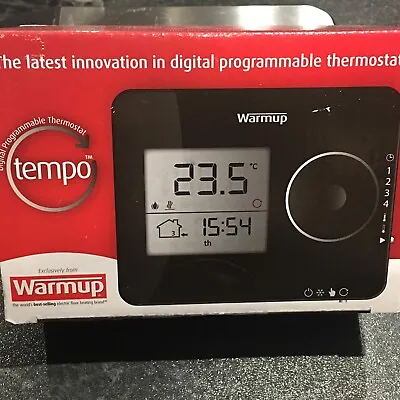 Warmup Tempo ELT-01-BL-01 Digital Programmable Thermostat Black BNIB • £75.99