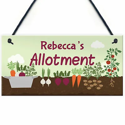£6.99 • Buy PERSONALISED Allotment Sign ANY NAME Garden Signs And Plaques Shed Sign Gifts