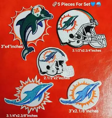 Miami Dolphins 5Pcs NFL Pcs Football Logo Patches *TH- USA BY USPS Agent 🚀 • $11.99