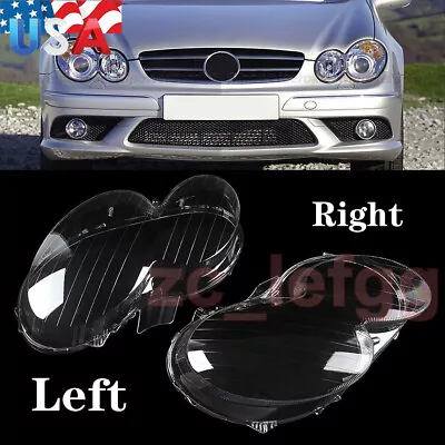 Fits Mercedes CLK C209 W209 05-09 Left+Right Headlight Lens Replacement Cover • $140.29