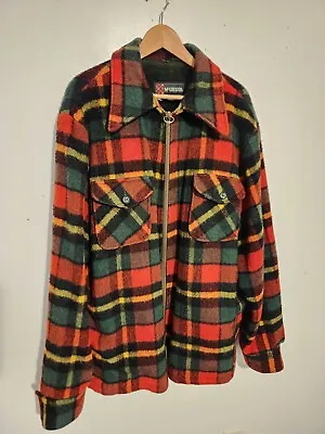 70s Vintage Mens Coat 48 Extra Long McGregor Plaid Wool Classic Excellent • $169.38