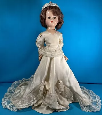 Vintage Unmarked 20  Bride Doll With Original Outfit And Pearls Needs Restring • $0.99