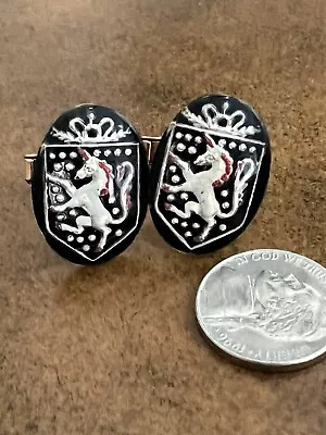 Vintage Intaglio Unicorn Motif. Glass  Cameo Cufflinks -1950's.. • $9.99