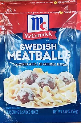 McCormick SWEDISH MEATBALLS Seasoning & Sauce Mixes 2.11 Oz Packet • $9.99