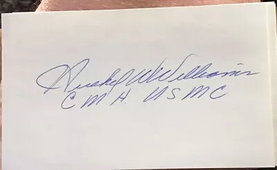 Hershel Williams Signed 3x5 Index Card Autographed Military Medal Of Honor • $10