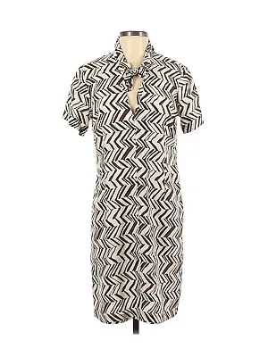 2012 MARNI At H&M Geometric Chevron Herringbone Print Silk Dress - US 4  • $40