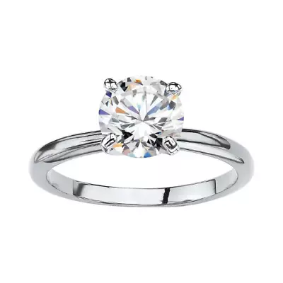 18K White Gold Moissanite Round Engagement Wedding Ring Plated • $46.99