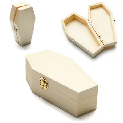 6  Miniature Unfinished Wooden Coffin Box • $4.99