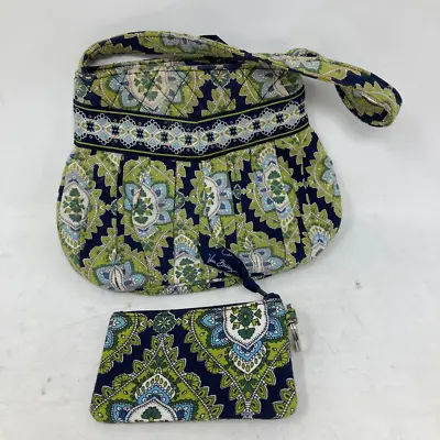 Vera Bradley Womens Hannah Lot Of 2 Clutch Handbag Green Blue Paisley Zipper S • $18.69