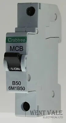 £14.95 • Buy Crabtree Loadstar - 6M1B50 - 50a Type B Single Pole MCB Unused