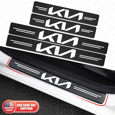$14.99 • Buy Fit New Kia Car Door Plate Sill Scuff Anti Scratch 3D Decal Sticker Protector