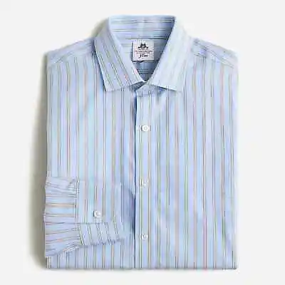 J. CREW Thomas Mason Spread Collar Heritage Striped Shirt Size Medium NWT • $25