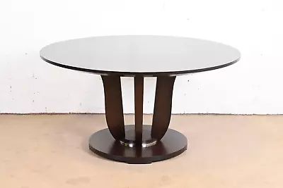 Barbara Barry For Baker Furniture Modern Art Deco Mahogany Pedestal Dining Table • $5500
