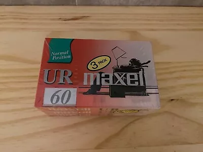 Maxell UR60 Normal Audio Blank Recording Cassette Tapes 3 Pack Brand New Sealed • £4.99