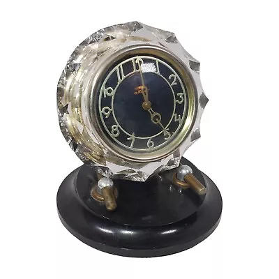 Soviet Russian Desk Clock USSR Maak Majak Crystal Articulating • $49.95