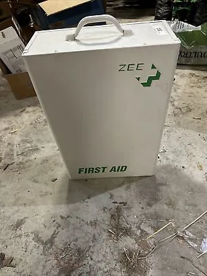 Vintage Zee First Aid Cabinet Large White Metal Zee Medical Kit • $169.99
