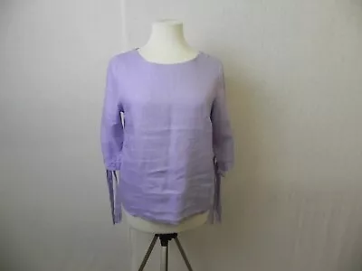 BNWT MADE IN ITALY BELLAMBIA Lovely Lilac Linen Oversized Top Size 12/14 • £4.50