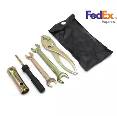 Motorcycle Spark Plug Spanner Wrench Socket Tool Kit + Storage Pocket Universal • $13.22