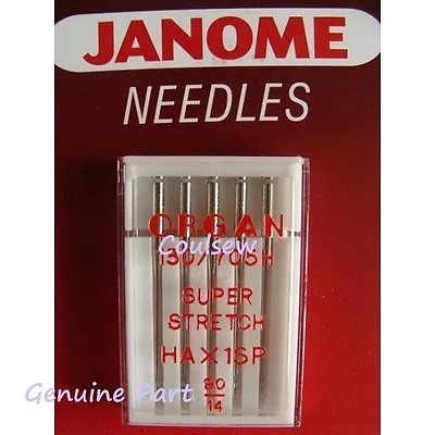 SEWING MACHINE NEEDLES JANOME OVERLOCK HA X 1SP 14/90 (ballpoint Stretch) HA-1SP • £5.40