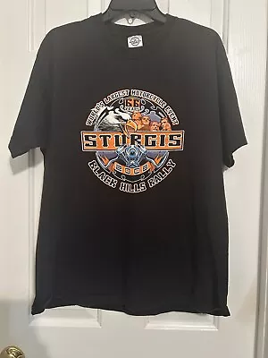 Vintage 2006 Harley Davidson Sturgis T-shirt Size L Black Hills Rally Rushmore • $13.99