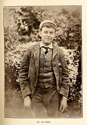 Rare Fully Restored Photo Of Aleister Crowley As A Boy. Printed On Parchment. • $14.95