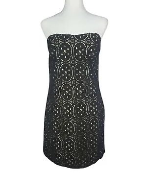 $32.95 • Buy RACHEL By RACHEL ROY Size S Black Lace Strapless Mini Dress Bodycon Cocktails