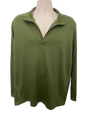 North Face Mens Shirt XL Pullover Quarter Zip Long Sleeve Green Polartec • $23.99