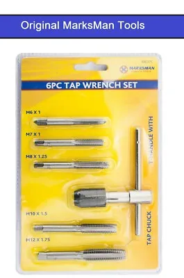 £11.99 • Buy 6 Pcs Tap Wrench & Chuck Set Tool T-handle With Metric M6 M7 M8 M10 M12 Uk Diy