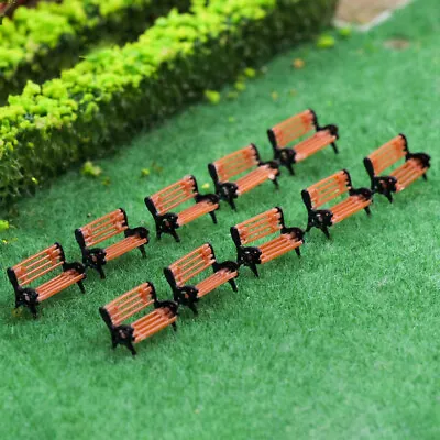 10pcs Model Railway N Scale 1:160 Bench Model Chair Settee Park Scenery YZ150 • $8.99