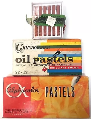 Lot 3 Boxes Vintage Grumbacher Alphacolor CONTE A PARIS 12 CARRES DESSIN Pastels • $23.95