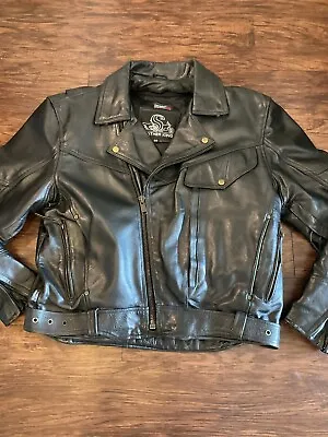 Leather King Motorcycle/Biker Leather Jacket 1980s/90s Vintage • $125