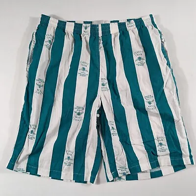 Mc Orvis Men's Shorts Size XL 54 White Green Stripe 100% Baumwolle • $23.19