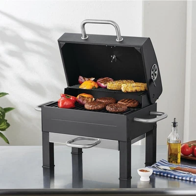 $67.62 • Buy Portable Tabletop Charcoal Grill BBQ Camping Garden Outdoor Picnic Cooker Black