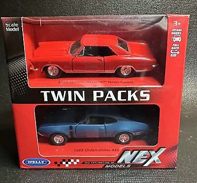 Nex Welly Twin Packs 1965 Buick Riviera 1968 Oldsmobile 442 1:43 Scale • $16.97