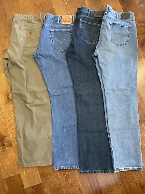 Men’s Jeans Lot 38x34 Carhartt Lee Levi 4 Pairs • $79.99