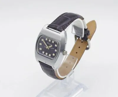 Raketa 2609 TV Shape Vintage Mechanical Wristwatch SU USSR Watch Leather Band • £41.90