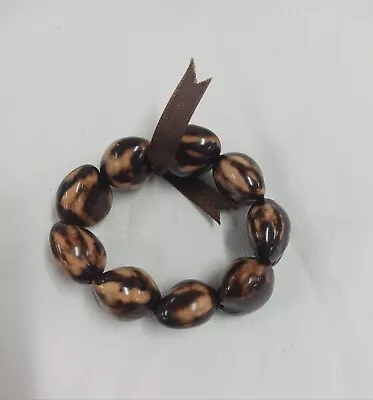 Vintage Hawaiian Brown Kukui Nut Bohemian Bracelet  • $7.99