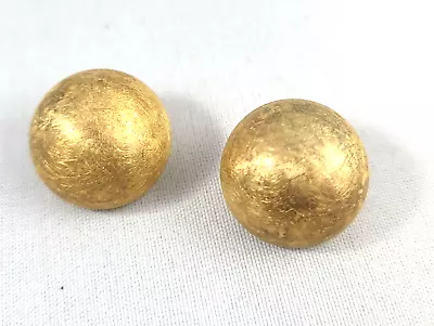  Veronese 18k Gold Clad Sterling Silver Textured Dome Clip On Earrings • $35