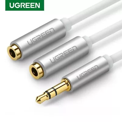 Ugreen 3.5mm Male AUX To 2x Female Y Splitter Audio Adapter Dual Output Cord • $10.95