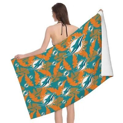 Miami Dolphins Microfiber Absorbent Bath Towel Print Travel Blanket 32*52  • $18.88