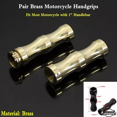 1  Handlebar Skeleton Brass Hand Grips For Harley Chopper Bobber Dyna Cafe Racer • $75.18