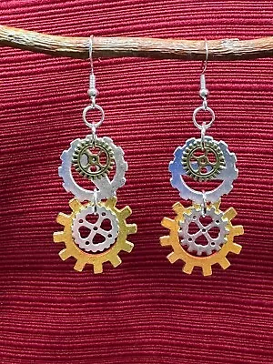 NEW! Steampunk Gears Drop Dangle Hook Earrings For All Occasions. Unique & Fun! • $9.99